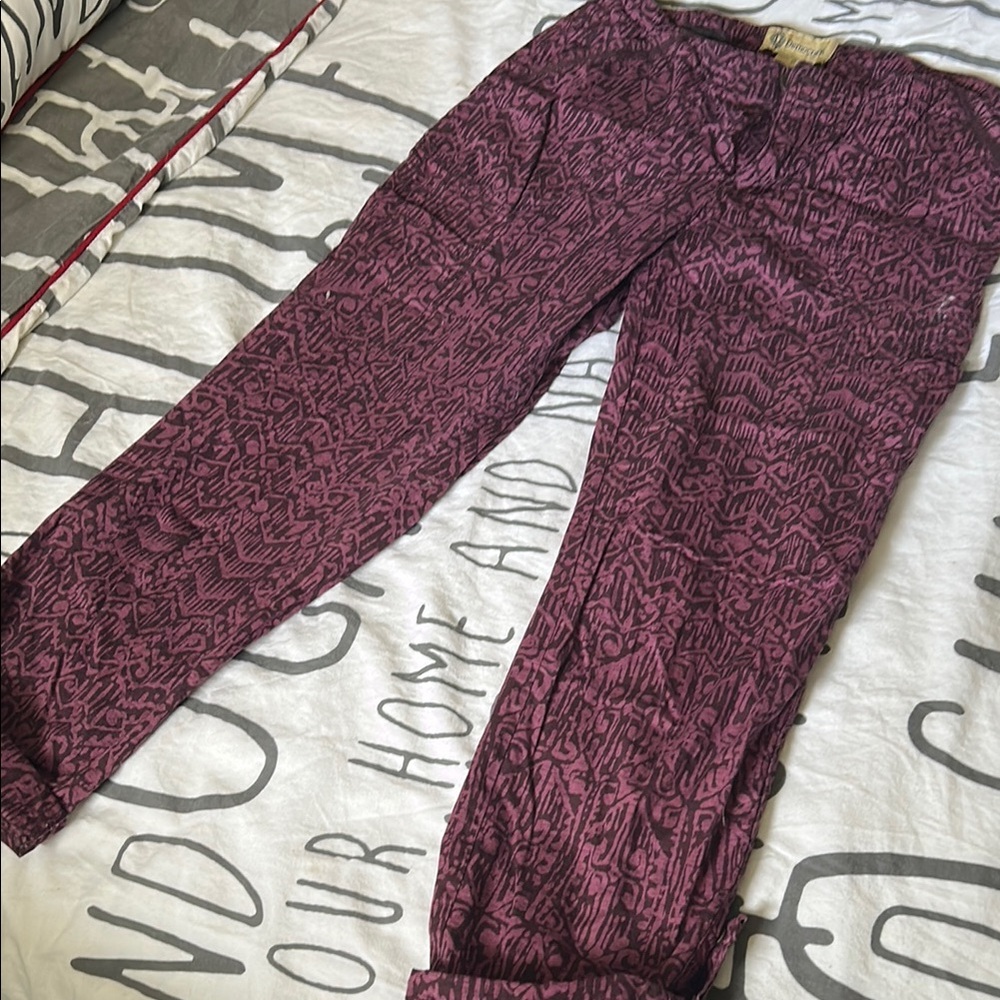 Purple patterned capris